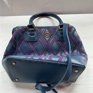 Tory Burch Blue and Purple Satchel